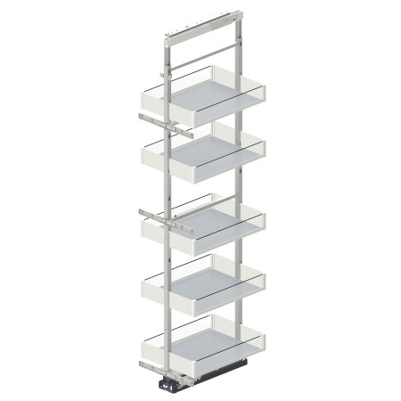 Пенал без направляющих MAXIMA PURO Cargo maxi 300, рама и 6 полок, 1900-2100, металл белый матовый/прозрачное стекло, Rejs