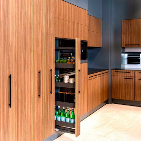 DISPENSA 90°, 150 мм Комплект Частичного Выдвижения, H 1200 - 1600 мм, 4 полки, ARENA pure, цвет антрацит, Kessebohmer
