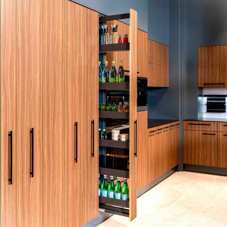 DISPENSA 90°, 150 мм Комплект Частичного Выдвижения, H1900 - 2300 мм, 6 полок, ARENA pure, цвет антрацит, Kessebohmer