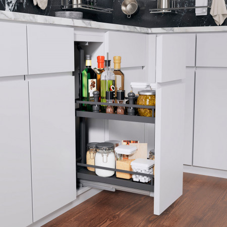 DISPENSA Junior Slim 400 мм Комплект, H640 - 728 мм, 2 полки ARENA style, цвет антрацит, Kessebohmer