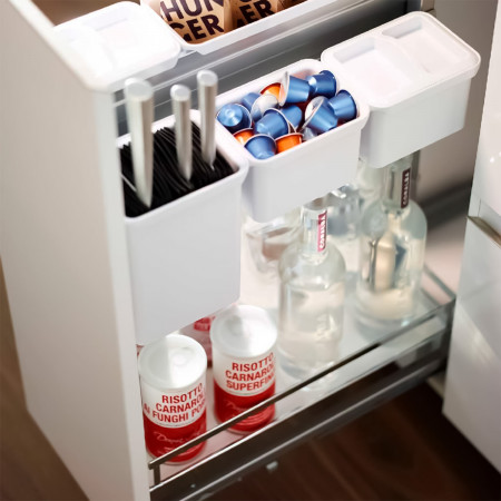 DISPENSA Junior Slim / YOUBOXX 300 мм Комплект, H640 - 728 мм, 1 полка ARENA classic + YOUBOXX № 1, цвет титан, дно серое, Kessebohmer