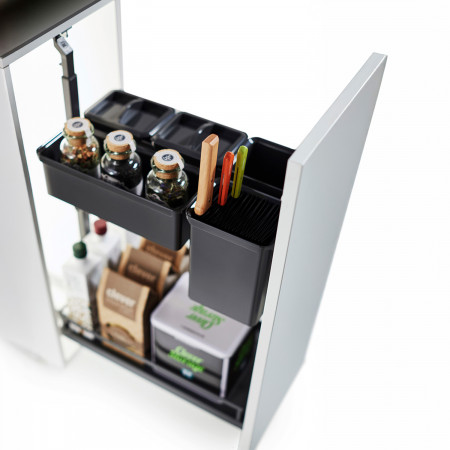 DISPENSA Junior Slim / YOUBOXX 300 мм Комплект, H695 - 783 мм, 1 полка ARENA style + YOUBOXX № 1, цвет антрацит, Kessebohmer