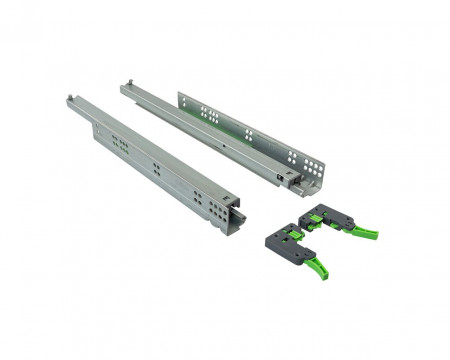 Комплект направляющих Soft-Close скрытого монтажа Firmax Smartline, L=250мм, полного выдвижения, для ЛДСП 16 мм с доводчиком, (2 направляющие + 2 крепления)